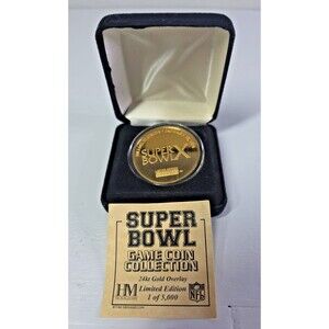 Super Bowl X 24kt Gold-Plated Flip Coin #117/5000 Highland Mint w/ Box